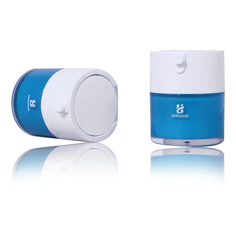 HS-036 สีฟ้า 30G 1oz พลาสติกอะคริลิคเครื่องสำอางค์ Jar คอนเทนเนอร์ครีมพลาสติกเซรั่ม Jar สำหรับเครื่องสำอางและผลิตภัณฑ์บำรุงผิว